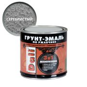 Эмаль грунт молотковая по ржавчине серебристый (0,75) Дали