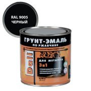 Эмаль грунт по ржавчине черный RAL 9005 (0,75) Дали