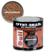 Эмаль грунт молотковая по ржавчине бронзовый (0,75) Дали