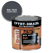Эмаль грунт по ржавчине серый графит RAL 7024 (0,75) Дали