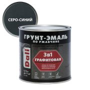 Эмаль грунт графитовая по ржавчине серо-синий (0,75) Дали