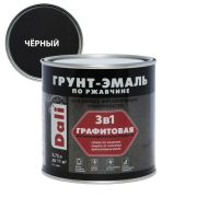 Эмаль грунт графитовая по ржавчине черный (0,75) Дали