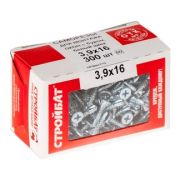 Саморез для монт.окон с буром 3,9*16 (хром 300шт) Стройбат