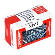 Саморез для монт.окон с буром 3,9*19 (хром 200шт) Стройбат