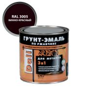 Эмаль грунт по ржавчине винно-красный RAL 3005 (0,75) Дали