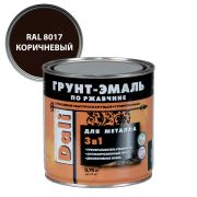 Эмаль грунт по ржавчине коричневый RAL 8017 (0,75) Дали